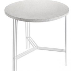 metaal A. Sciortino bijzet  met blad in terrazzo wit - Large