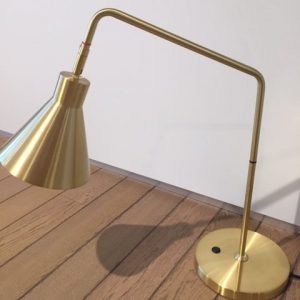 Tafellamp koper - klok richtbaar  - schakelaar op voet