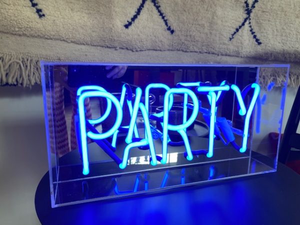 Party neon box kleur:blauw