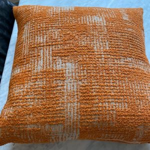 kussen 60 x 60 vulling dons oranje gekruiste weving - linnen