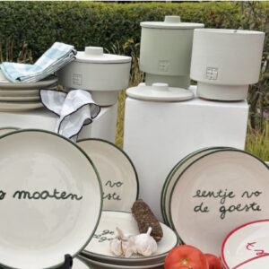 unieke handgemaakte bordjes groen